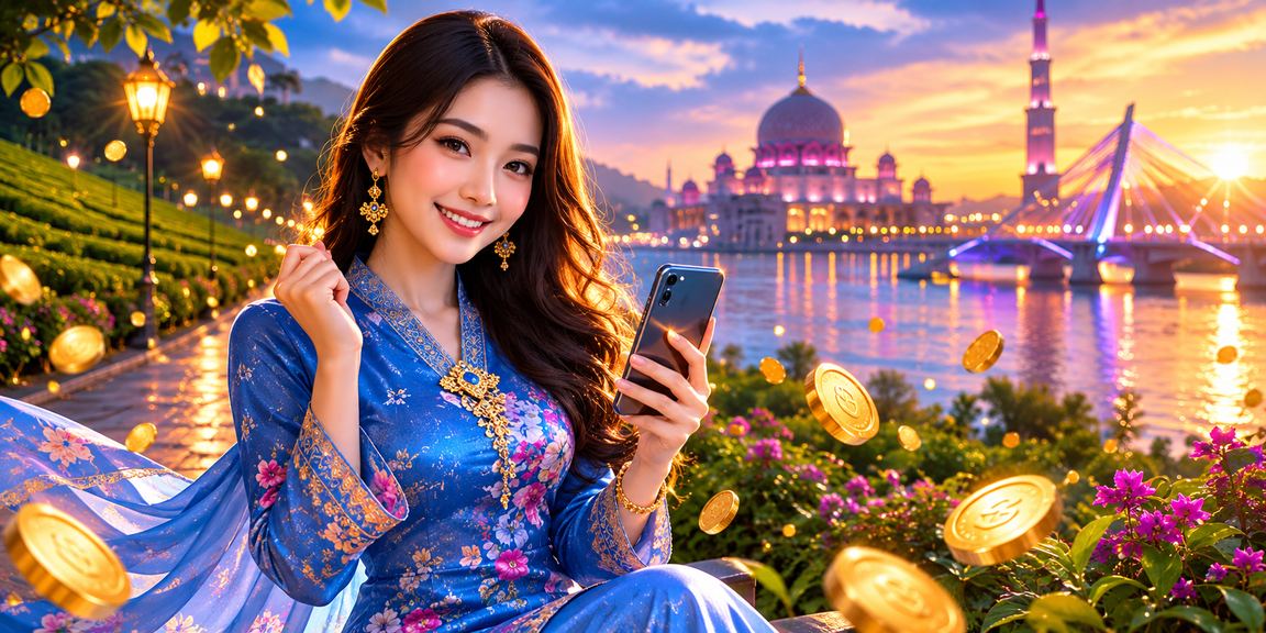 Wanita berbaju kurung membuat deposit pertaruhan dalam talian di Putrajaya